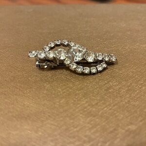 Rhinestone Silver-Tone Crystal Hair Clip